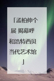 孟柏伸个展 揭幕呼和浩特西贝当代艺术馆